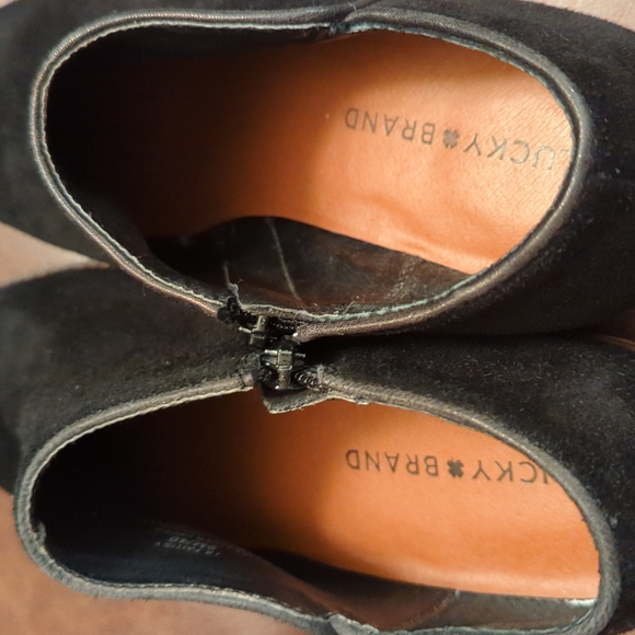 Lucky Brand Black Suede Ankle Booties - Picture 5 of 7